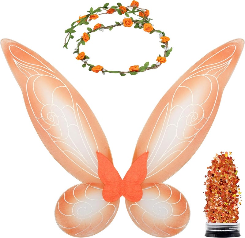 Funcredible Fairy Wings, Crown and Glitter - Fairy Costume Accessories - Butterfly Costume - Halloween Costumes for Women - Image 1